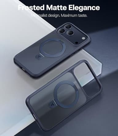 TORRAS for iPhone 17 Pro Max Case with Sturdy Stand, Camera Control Cover Compatible with MagSafe, Military Grade Protection, Translucent Slim Phone Case for iPhone 17 Pro Max 6.9", Deep Blue - Image 8