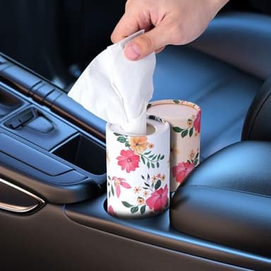 Qofaoye Car Tissues Holder 4 Pack with Facial Tissues Travel Tissue Tubes Box Container Fit for Car Cup Holder Car Tissues Cylinder Third Generation - Image 4