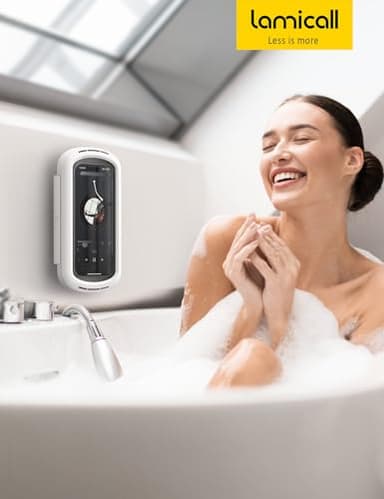 Lamicall Shower Phone Holder with Speaker Holes, IPX6 Waterproof Clear Sound & 480° Rotation Shower Case Accessories, Waterproof Bathroom Wall Mount for iPhone 17 16 Pro Max Air, S25 Ultra, 4-7" Phone - Image 7