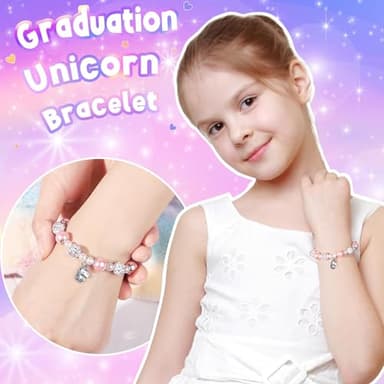 Trabuono 2025 Kindergarten Graduation Gifts for Girls, Preschool Graduation Gifts for Her Daughter Granddaughter Niece Big Sister Pink Unicorn Charm Bracelet for Girls with Grad Card Present Boxed - Image 5