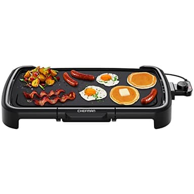 Chefman XL Electric Griddle with Removable Temperature Control, Immersible Flat Top Grill, Burger, Eggs, Pancake Griddle, Nonstick Extra Large Cooking Surface, Slide Out Drip Tray, 10 x 20 Inch - Image 1