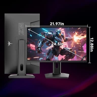 KTC 24.5 Inch 300Hz Gaming Monitor, FHD 1080P 240Hz Fast IPS Monitor, HDR, FreeSync, DisplayPort x1 HDMI x2, 119% sRGB, Height/Pivot/Tilt Adjustment, VESA Support, H25Y7 - Image 9