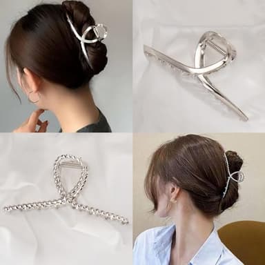 Mehayi 3 PCS Metal Large Hair Claw Clips for Thick Heavy Hair, Big Non-Slip Hair Catch Barrette Jaw Clamp, Strong Hold Claw Barrettes for Long Hair, Fashion Hair Styling Accessories for Women Girls - Image 3