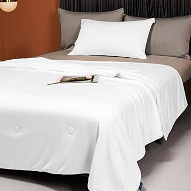 LLanCL Cooling Blankets for Hot Sleepers - Cool Like Ice Cream Lightweight Blanket for Summer with Double Side Cold, Cooling Comforter, Quilt, Fabric for Bed (Twin Size 59" x 79" White) - Image 2