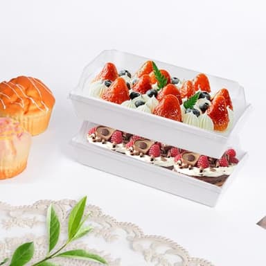 PFAMKEER 100 Pack Small Charcuterie Boxes with Clear Lids,White Mini Charcuterie Box, Disposable Food Containers, 7 * 3 * 2.5Inch Dessert Boxes for Sandwich (White, 7 * 3 * 2.5inch/100pcs) - Image 6