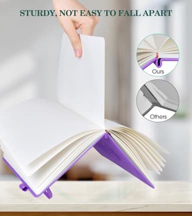 Lined Journal Notebook for Women, A5 200 Pages Hardcover Leather Journals for Writing, Thick Daily Journaling, College Ruled Notebooks for Work School, Note Taking, Business 5.75'' X 8.38'' Purple - Image 3