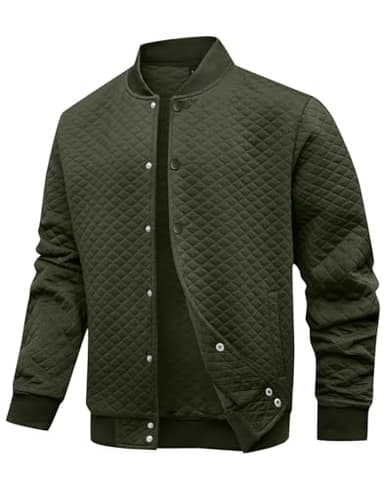 Wizoat Mens Varsity Jacket Lightweight Jacket Causal Waffle Letterman Bomber Jackets - Image 1