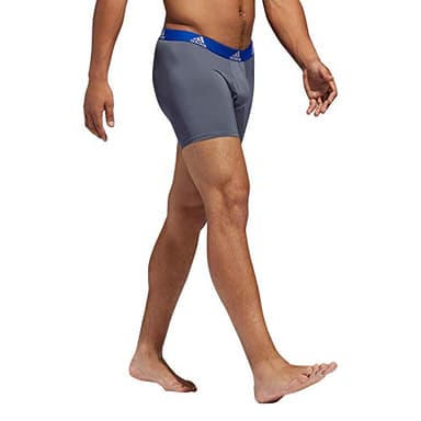 adidas Microfiber Boxer Briefs Underwear Pack for Men, Onix Grey/Black/Collegiate Royal Blue/Performance, Small - Image 4