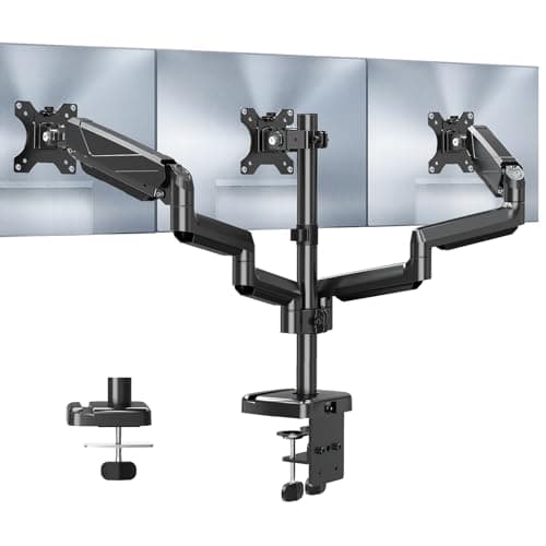 MOUNT PRO Triple Monitor Mount, 3 Monitor Desk Arm fits Three Max 27" LCD Computer Screens, up to 17.6lbs Each, Premium Gas Spring Display Stand with Tilt Swivel Rotation, Vesa Mount 75x75,100x100 - Image 1