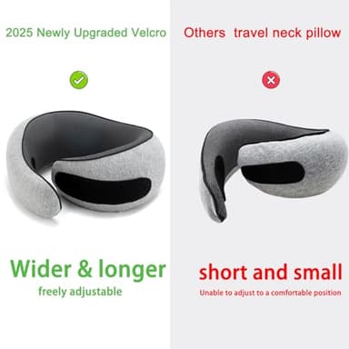 RVPYK Travel Neck Pillow for Airplanes, 100% Pure Memory Foam Travel Pillow, 360° Support Ergonomic Design, Portable Airplane Pillow with Washable Cover, Perfect for Airplanes, Car & Office - Image 5