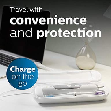 Philips Sonicare ProtectiveClean 6500 Rechargeable Electric Toothbrush, with Pressure Sensor, 3 Cleaning Modes, SmarTimer and QuadPacer, 14-Day Battery Life, Charging Travel Case, Navy Blue, HX6462/07 - Image 6
