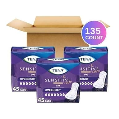 TENA Sensitive Care Incontinence Pads, Bladder Control, Postpartum for Women, Overnight Absorbency, Extra Coverage, 135 Count - Image 2