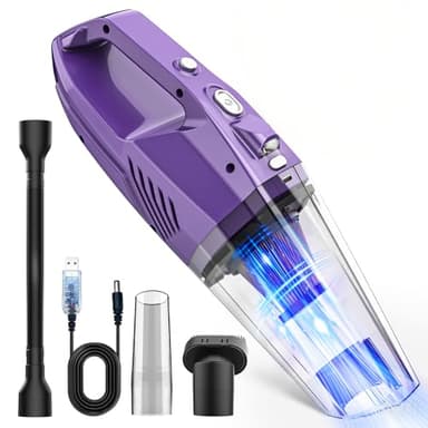 Handheld Vacuum Cordless,Car Vacuum Cleaner Portable Wireless with Powerful Suction/Multi Accessories,Low-Noise Lightweight Mini Hand Vacuum Cordless Rechargeable for Car,Office and Home Cleaning - Image 1