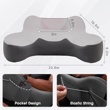 cooloo8 Lap Desk, Laptop Lap Desk Lap Desk with Cushion, Laptop Pillow for Lap, Portlands Portable Desk Pad, Gaming Pillow Work Pillow for Bed, Couch, Car(White Gray) - Image 6