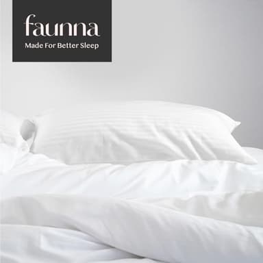 FAUNNA 600TC 100% Cotton Pillow Protectors, Queen Size (20x30), 4 Pack, Oeko-TEX Certified, Hotel Grade Pillow Cover with Silent Zipper, Zip Up Pillow Cases, White - Image 7