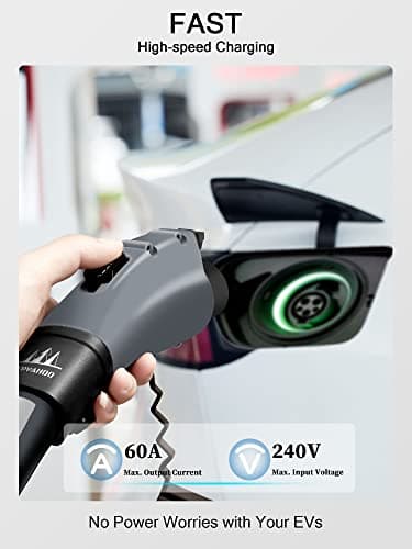 EV Charger Adapter for TSL to J1772, Max 60A 250V, NACS to J1772 Adapter Fit for All J1772 EVs, Adaptive Charging Power - Compatible with TSL Wall Connector/TSL Destination/Mobile Charger(Grey) - Image 2