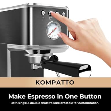 CHULUX Slim Espresso Machine with Milk Frother Steam Wand, 20 Bar Professional Italian Pump Semi Automatic Espresso Coffee Machine for Home Cappuccino & Latte Maker, Black - Image 5