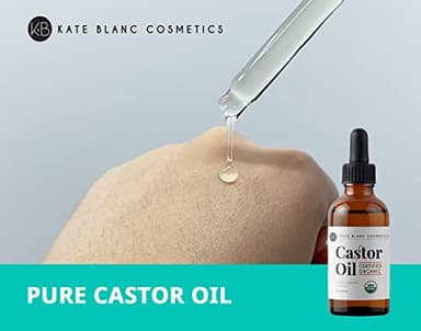 Kate Blanc Cosmetics Castor Oil Organic for Hair, Lashes, Face (2oz), 100% Pure, Cold Pressed, Hexane Free. Eyelash Serum for Thicker-Looking Eyelashes & Eyebrows - Image 4