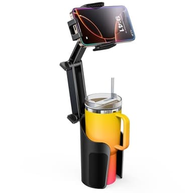 TAZENI 2-in-1 Cup Holder Cell Phone Holder for Your Car Bottle Friendly Cup Cell Phone Holder Mount for Car Height Adjustable Sturdy Fit 4-7 inches Phones - Image 9