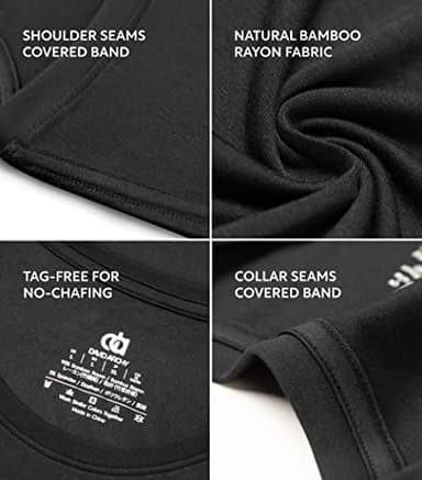 DAVID ARCHY Men's Undershirt Bamboo Rayon Moisture-Wicking T-Shirts Stretch Crewneck Tees for Men, 5-Pack (M, Parisian Blue/Navy/Black/Light Grey/Dark Grey) - Image 5