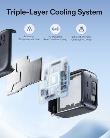 Baseus Enercore CJ11 Retractable USB C Charger, 67W 3 in 1 Fast Charging Block with Foldable Plug, PD/PPS for Galaxy S25/iPhone 17/16/15 Series/MacBook Air/Airpods 4 - Image 6