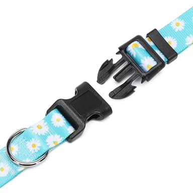Suredoo Adjustable Dog Collar with Patterns, Ultra Comfy Soft Nylon Breathable Pet Collar for Small Dogs (XS, Blue Daisy) - Image 5
