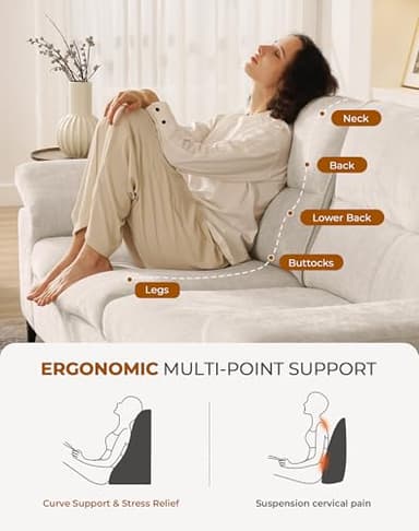 Upvilla 88.97" Modern Couches for Living Room, Deep Seat Sofa with 8”Cushion, Comfy 2-Seater Chenille Loveseat Sofa with Convertible Armrest, Removable Sofa Cover, High Leg (Beige) - Image 3