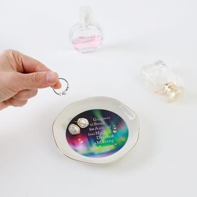 HOME SMILE Mother's Day Gifts for Nana From Grandkids Unique - I Love You Grandma Jewelry Ring Dish Tray with Dynamic Pattern Shifts for Grandmother - Image 3