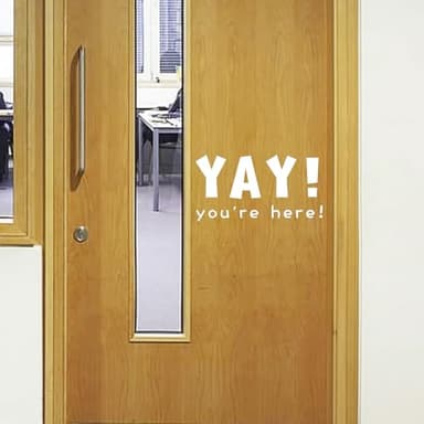 ZLKAPT Yay You're Here! Back to School Classroom Door Decal | 8x15" Elementary Teacher Decor | First Day of Class Welcome Sign | Educational Wall Art for School Doors (White) - Image 4