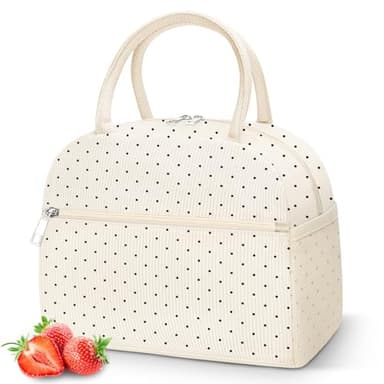 DALINDA Corduroy Lunch Bag Lunch Box for Women Men,Cute Insulated Lunch Bags,Water-Resistant Cute Cooler Lunch Tote Bag, Reusable LunchBox Large Capacity for Work Travel Picnic - Image 1