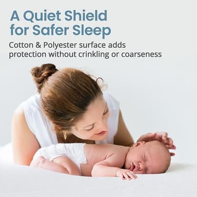 SafeRest Waterproof Crib Size Mattress Protector - Fitted with Stretchable Pockets - Machine Washable Cotton Mattress Cover for Bed - Image 7