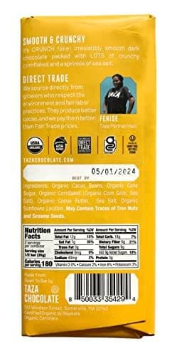 Taza Chocolate Organic Smooth & Crunchy 70% Dark Bar Variety Pack Bundle, 2.5 oz (4 count), Vegan - Image 10
