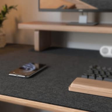 Large Felt Desk Mat,47.2"x 23.6",Non-Slip Desk Pad for Office and Home,120x60cm Full Table Mouse Pad,Keyboard Mats for Desk,Desktop Protection(Dark Gray) - Image 4