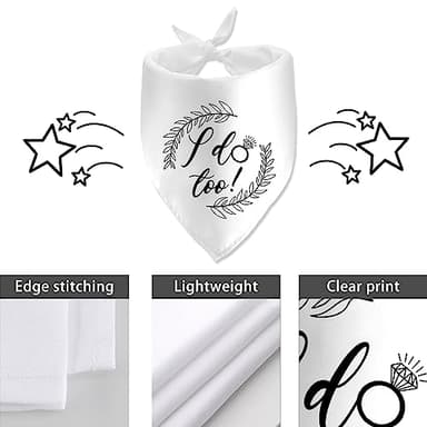 I Do Too Wedding Engagement Dog Bandana Pet Bandanas Accessories for Dog Lovers Pet Scarf Bridal Shower Gift - Image 5