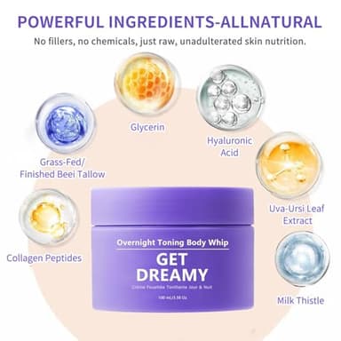 GET-DREAMY Overnight Toning Whip, Advanced Firming & Wrinkle-Reducing Cream, Get Dreamy Body Firming Cream, Restore skin Elasticity, Natural Body firming Oil Suitable for All Skin Types (1 Bottle) - Image 7