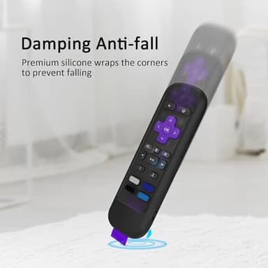 USTIYA Control Remoto Case for Roku TV Ultra 2022 /Voice Remote Pro/Streaming Stick 4K+/Streambar Pro Funda Remote Solar Charging,Silicone Protective Cover,Hanging Rope (Black) - Image 7