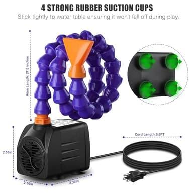 Lnicez Water Table Pump, ETL Certified Power Cable, Kids Water Table Accessories Funny Summer Outdoor Splash Water Game Toys for Kids 7 - Image 3