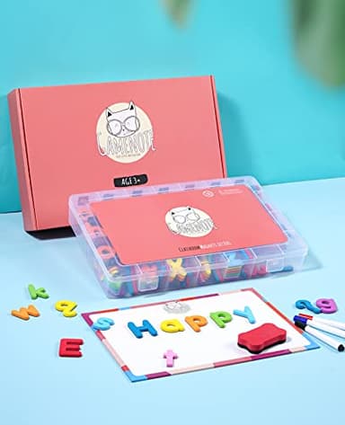 Gamenote Classroom Magnetic Alphabet Letters Kit 238 Pcs with Double - Side Magnet Board - Foam Alphabet Letters for Preschool Kids Toddler Spelling and Learning Colorful ABC Education Fridge Magnets - Image 5