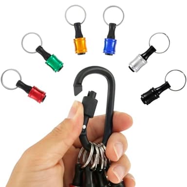 TKSDWBLTY 18Pcs 1/4inch Hex Shank Bit Drill Bit Holder Portable Socket with Quick Change Aluminum Alloy Long and Short Extension Bar Keychain Holder - Image 6