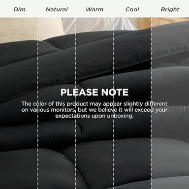 Bedsure Comforter Duvet Insert - Quilted Comforters Oversize Queen Size, All Season Duvet, GentleSoft™ Down Alternative Bedding, with 8 Tabs, Gifts for Women/Men, Black, Oversize Queen 98 x 98 Inches - Image 9