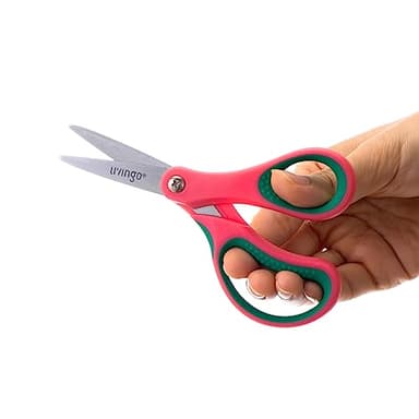 LIVINGO 5" Kids School Scissors: Small Safety Scissors Pointed Tip, Soft Handle Right Left Handedfor Craft, Classroom, Child, Toddler, Assorted Colors, 3 Pack - Image 4