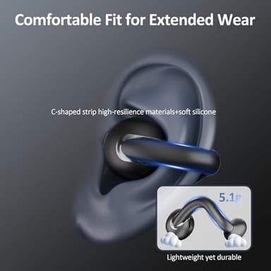 AI Language Translation Earbuds Real Time, IAMJOY Language Translator Earbuds Open Ear Clip-On Design, 163 Language & Accents Two-Way Translator Device with APP for Travel Learning Business, Black - Image 6