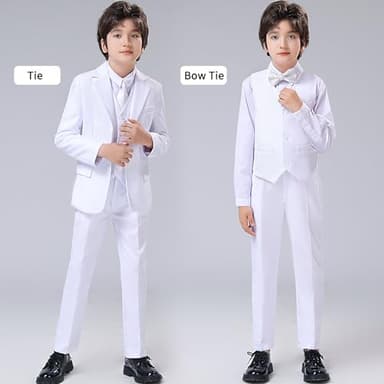Boys Suit for Teens Young Men White Wedding Prom Tuxedo Formal Dresswear for Teenagers Boy Homecoming Party Suits Blazer Vest Pants Shirt with Bow Tie Size 20 - Image 2