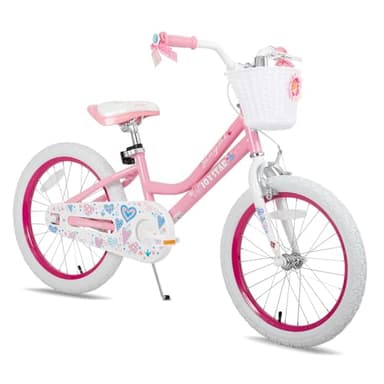 JOYSTAR 18 Inch Girls Bike for 5-9 Years Old Kids Bike with Training Wheels and Basket 18 Inch Bikes Bicycle with Handbrake in Cherry Pink - Image 6