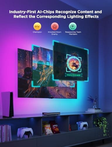 Govee HDMI 2.1 Sync Box 2, AI Sync Box with TV Backlight, Supports 8K@60Hz, 4K@144Hz, VRR and ALLM, Works with Matter and Alexa, RGBIC LED Light Strip for 55-65 inch TVs, 75 LEDs/m - Image 5