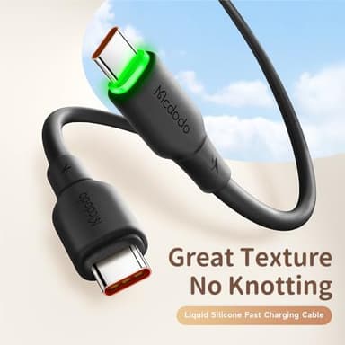 McDodo USB C to USB C Charger Cable PD 65W 4ft Type C Fast Charging Cord Soft Flow Material USBC Charger for iPhone 15/15 Pro/15 Plus/15 Pro Max,Galaxy S23 Ultra,iPad and More(Black) - Image 3