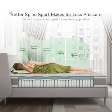 Novilla Queen Mattress 12 Inch,Gel Memory Foam & Pocketed Coils with Motion Isolation for Refreshing Sleep, Medium Firm Feel with CertiPUR-US Foam for Pressure Relief,Queen Mattress in a Box - Image 4