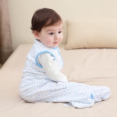 DaysU Cotton Baby Sleep Sack, Sleeveless Baby Sleeping Bag with Two-Way Zipper, Printed Baby Wearable Blanket for Newborn Baby Boys 0-6 Months, 2-Pack, Shark, 0.5 TOG - Image 5