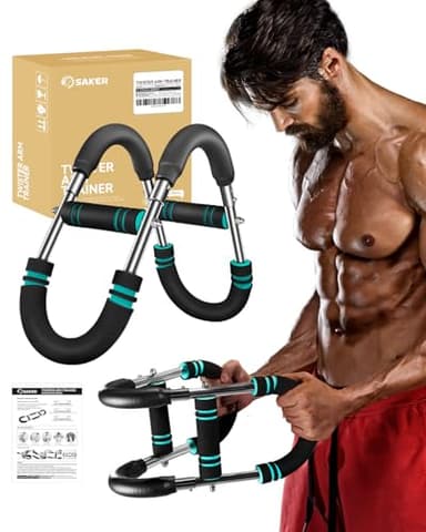 Saker Twister Arm Trainer, PowerTwist Arm Trainer, Adjustable Forearm Strengthener, Arm Exercise Equipment, Chest Workout Equipment, Portable Spring Resistance for Home Gym Equipment (40-90LB) - Image 1