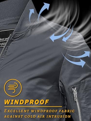 TACVASEN Bomber Jacket Men Casual-Jacket Outdoor Windbreaker Lightweight Bomber-Jackets Men Jackets Bomber Jackets for Mens Lightweight Coat - Image 3
